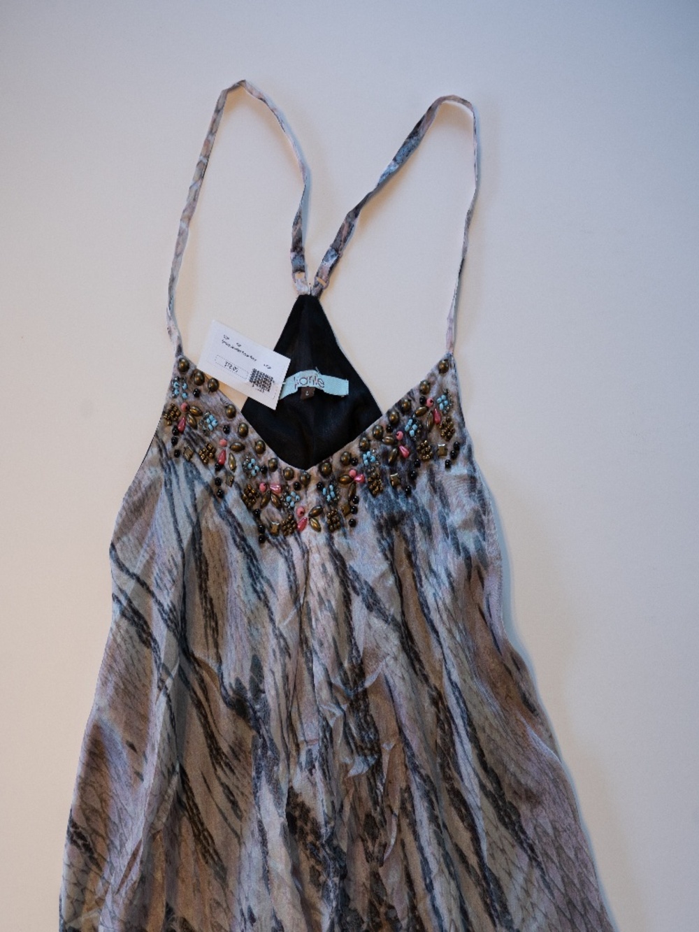 Y2K Beaded Silk Tank - Cole Couture NWT